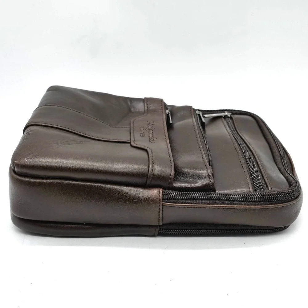 Hebetag Small Leather Sling Shoulder Bag for Men & Women – Travel Crossbody Pack - Picture 10 of 12